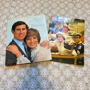 The Royal Wedding of Prince Charles and Lady Diana Spencer Book Lot Set of Two